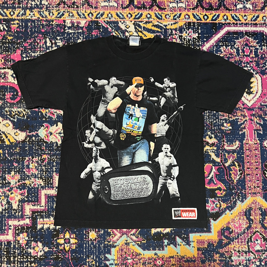 Vintage WWE John Cena T Shirt Men Large 8-BIT Cenation Double Sided Big Print
