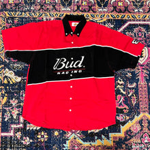 Load image into Gallery viewer, NASCAR Racing Shirt Mens XL Button Up Dale Earnhardt Jr Bud Racing Short Sleeve
