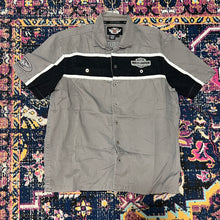 Load image into Gallery viewer, Vintage Harley Davidson Shirt Mens Large Gray Short Sleeve Button Up
