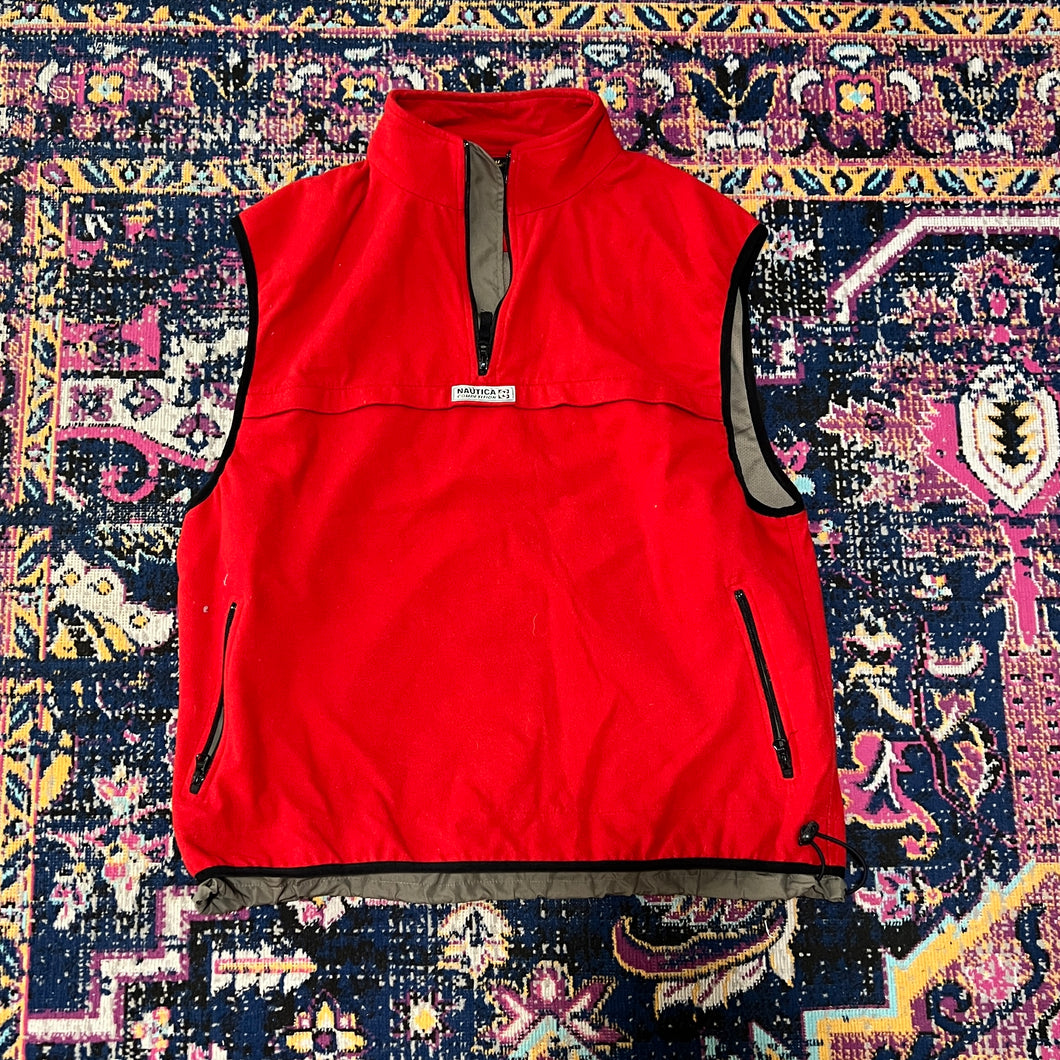 Men's Vest Nautica 1/4 Zip Fleece Outdoor Running Work Wear Sleeveless Jacket XL