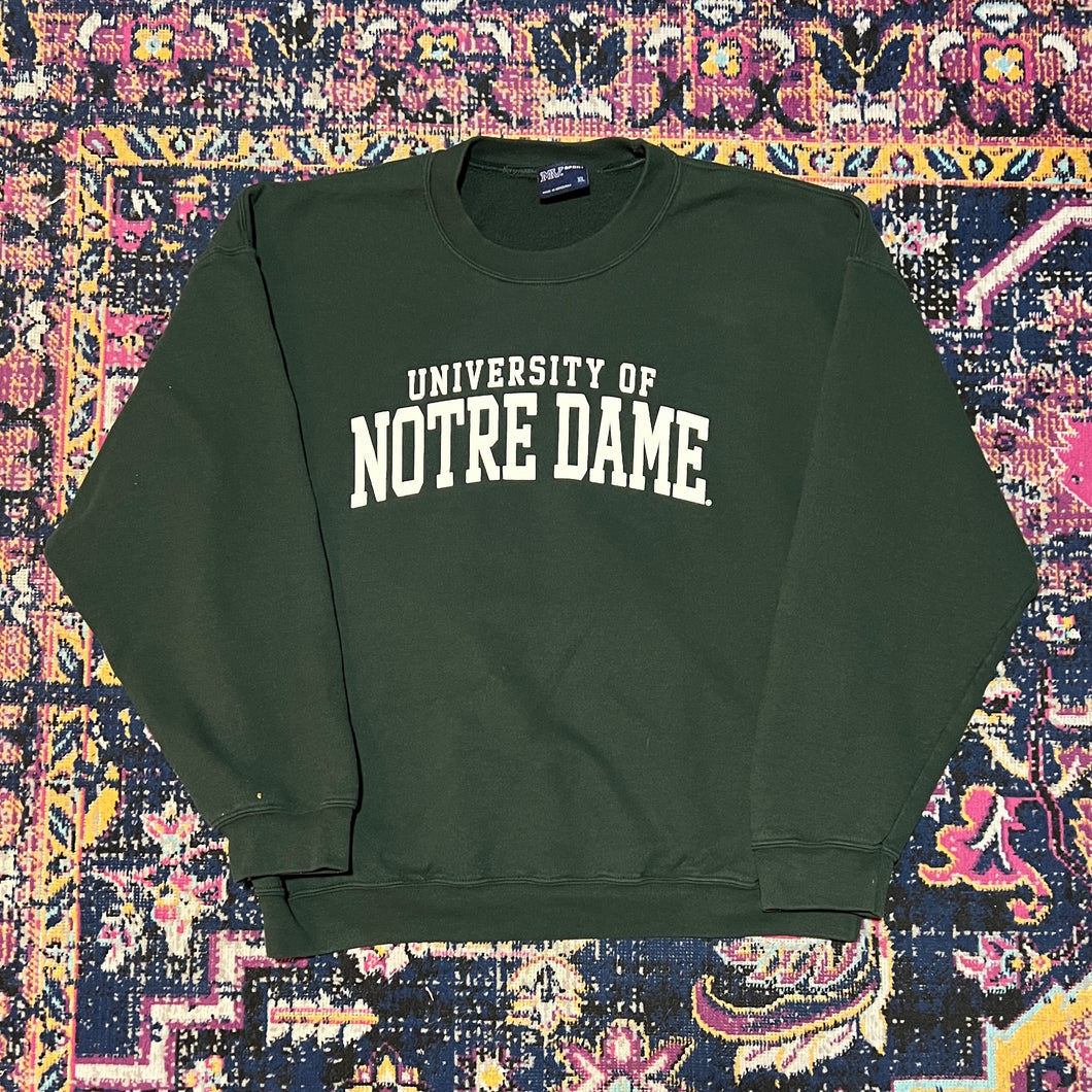 University of Notre Dame Vintage 90s MV Sport Sweatshirt Adult Sz XL Green