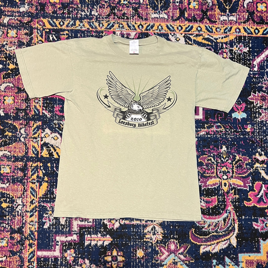 Leesburg Florida Bikefest 2010 T-shirt Size Medium Eagle On Bike Biker T-Shirt